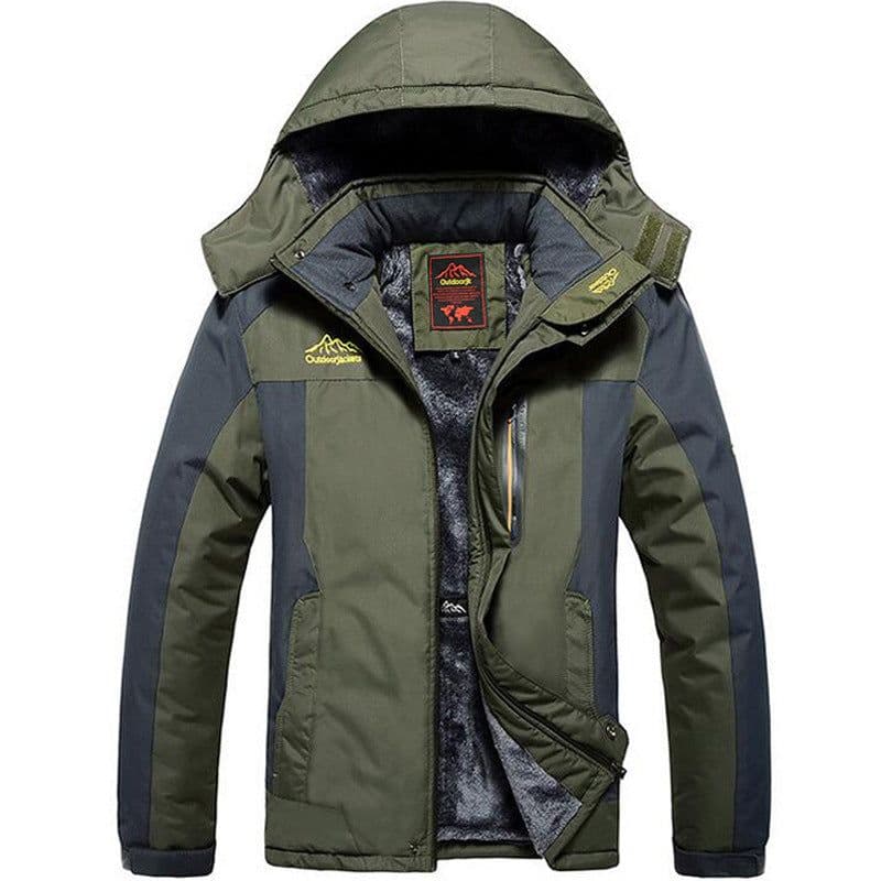 image-Men's Large Winter Outdoor Fishing Jacket, Waterproof 5000mm