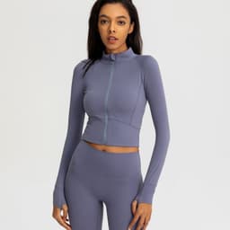 image-Women's Yoga Sports Coat - Long-Sleeved Quick-Drying Cardigan (59 characters)