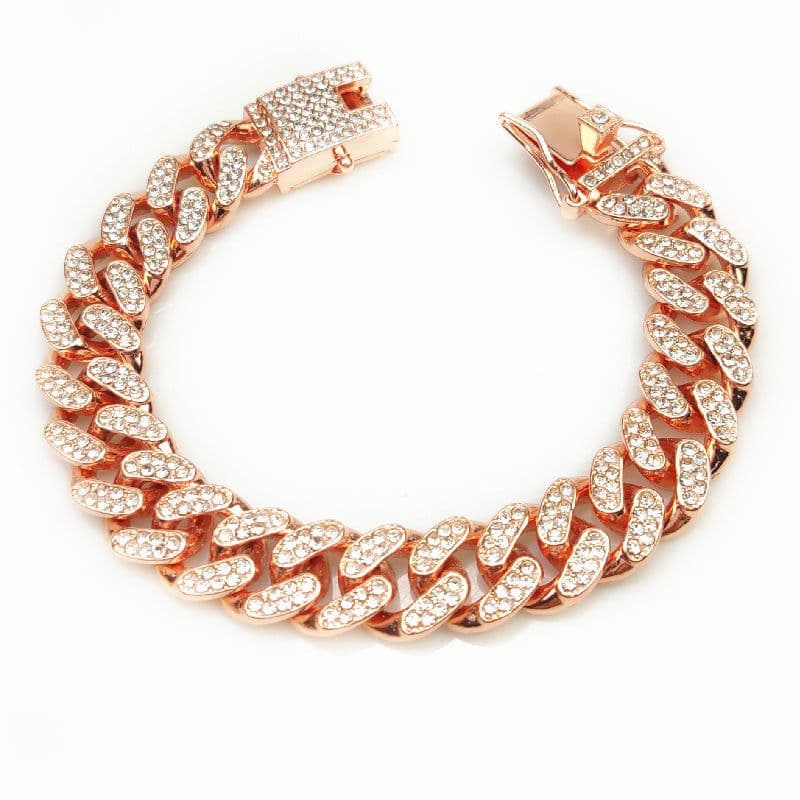 image-Chijomi Alloy Cuban Chain Necklace - Black 70cm