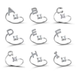 image-New Design Adjustable 26 Initial Letter Ring Fashion Jewelry For Women Simple Elegant Jewelry