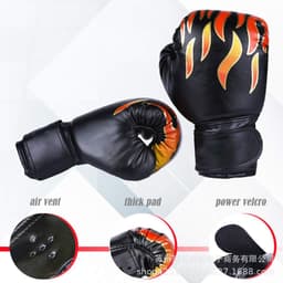 image-Customizable Flame Boxing Gloves for Kids & Adults - Durable Training Gloves