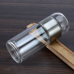image-Ready-Made Double-Layer Tea Cup - Glass Insulated