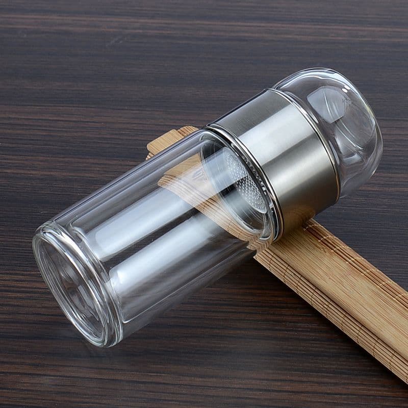 image-Ready-Made Double-Layer Tea Cup - Glass Insulated