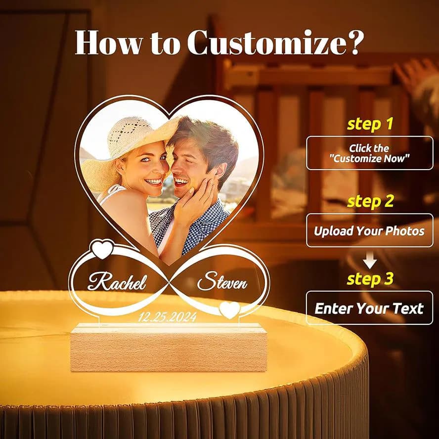 image-Valentine's Day Night Light Acrylic Color Printing Photo Personalized Ornament