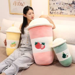 image-Milk Tea Plush Toy Pillow - Soft Cute Doll