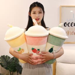 image-Milk Tea Plush Toy Pillow - Soft Cute Doll