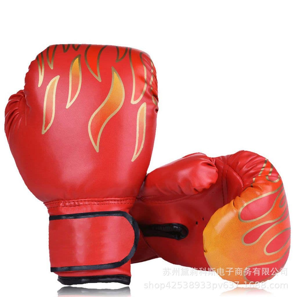 image-Customizable Flame Boxing Gloves for Kids & Adults - Durable Training Gloves