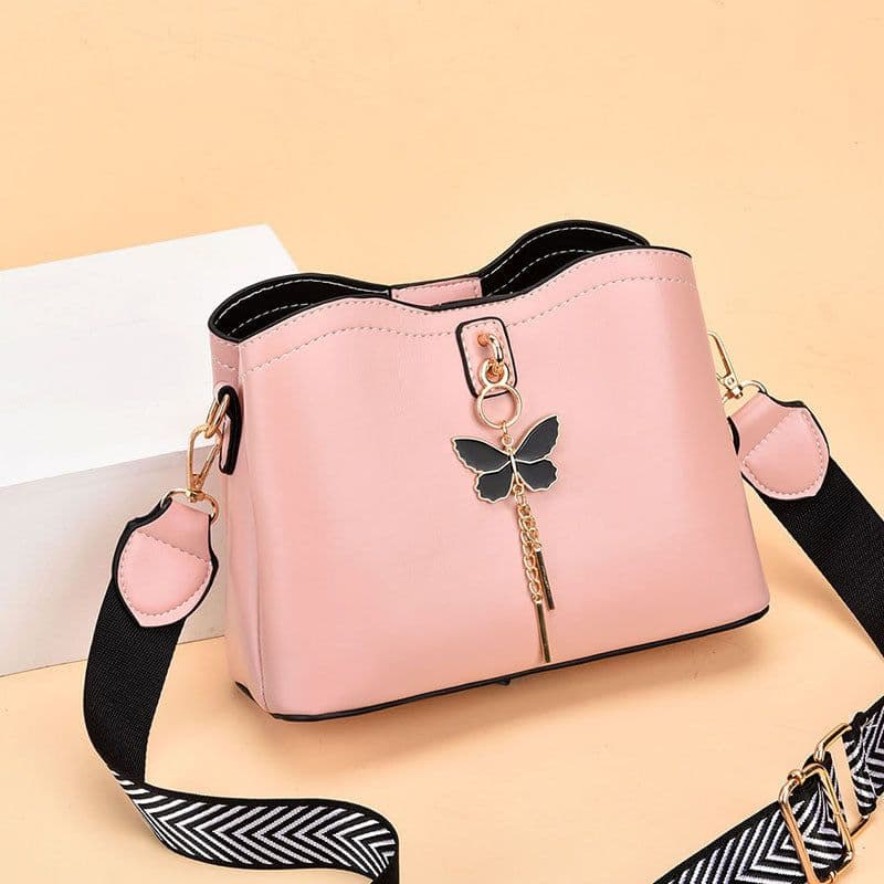 image-Women's PU Bucket Bag - Off White Messenger