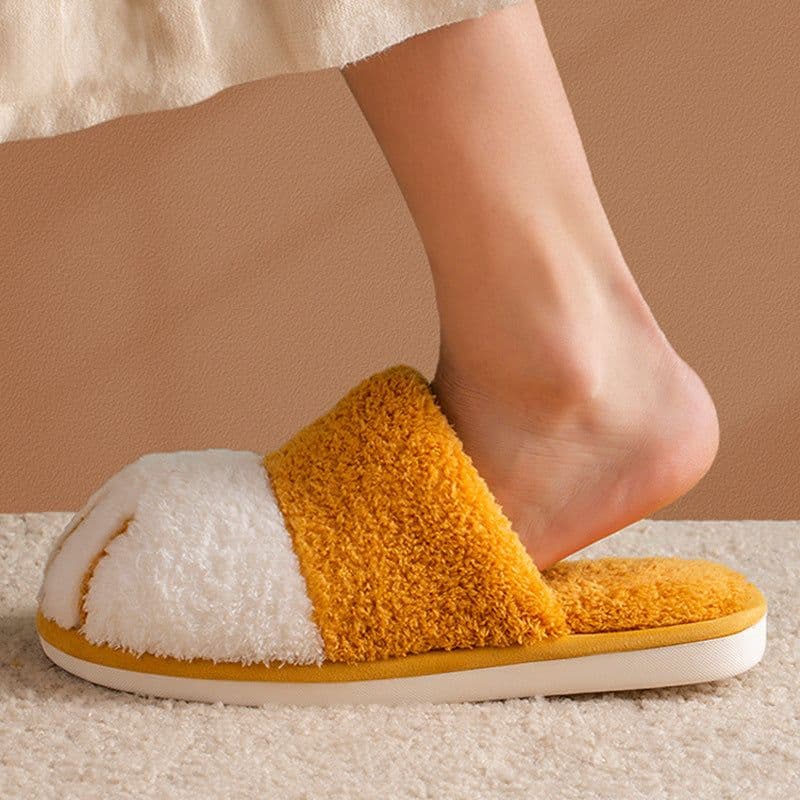 image-Youpu Plush Cat Paw Slippers - Light Gray Unisex 44-45