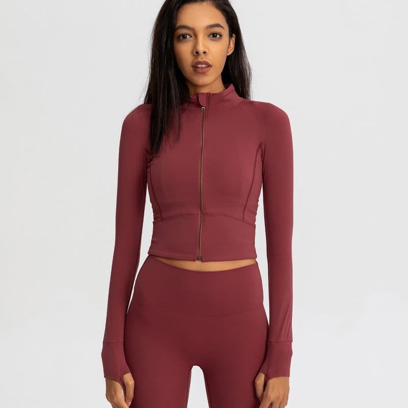 image-Women's Yoga Sports Coat - Long-Sleeved Quick-Drying Cardigan (59 characters)