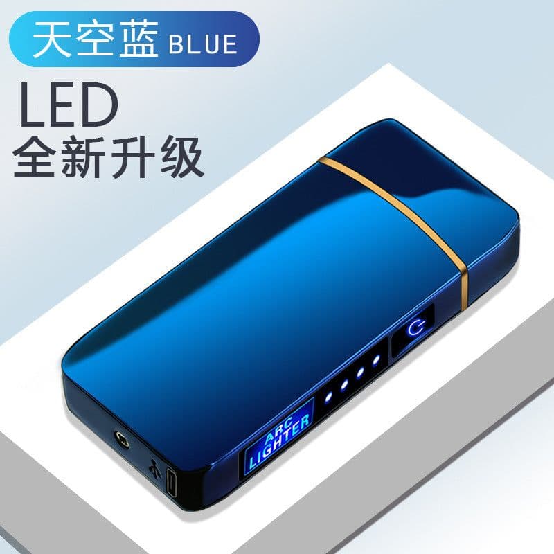 image-USB Rechargeable Lighter - Double Arc Touch Sensor Metal