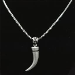 image-Punk Rock Patchwork Necklace - Ivory Stainless Steel