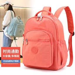 image-Jielangshi Nylon Backpack - Gray Bamboo Leaves