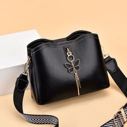 image-Women's PU Bucket Bag - Off White Messenger