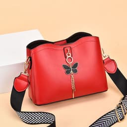 image-Women's PU Bucket Bag - Off White Messenger
