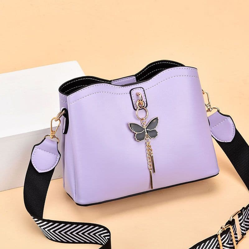 image-Women's PU Bucket Bag - Off White Messenger