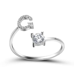 image-New Design Adjustable 26 Initial Letter Ring Fashion Jewelry For Women Simple Elegant Jewelry