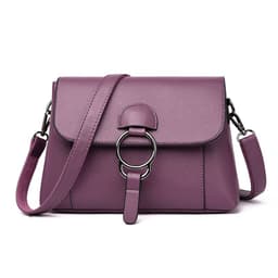 image-Women's Messenger Bag - PU Small Square Black