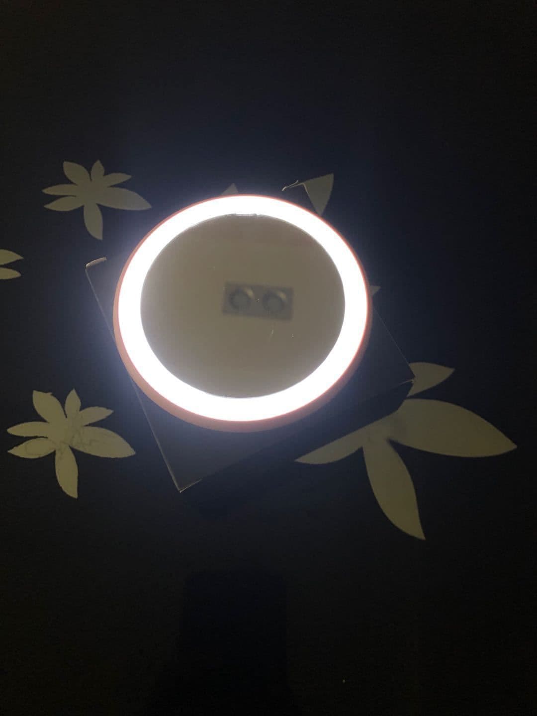 image-Mini LED Makeup Mirror - Portable Folding Round
