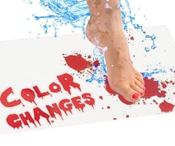 image-Color-changing bath mat Halloween foot mats Bloody bathroom color-changing floor mats turn red in water