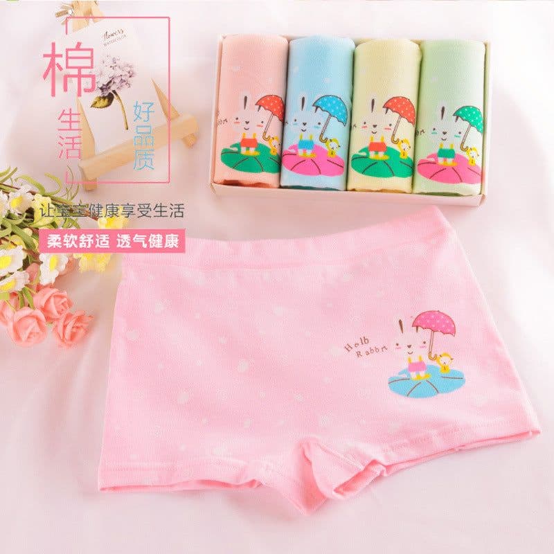 image-Girls Cotton Boxer Shorts For 3 To 8 Years Old Comfort Fit