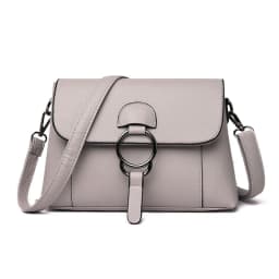 image-Women's Messenger Bag - PU Small Square Black