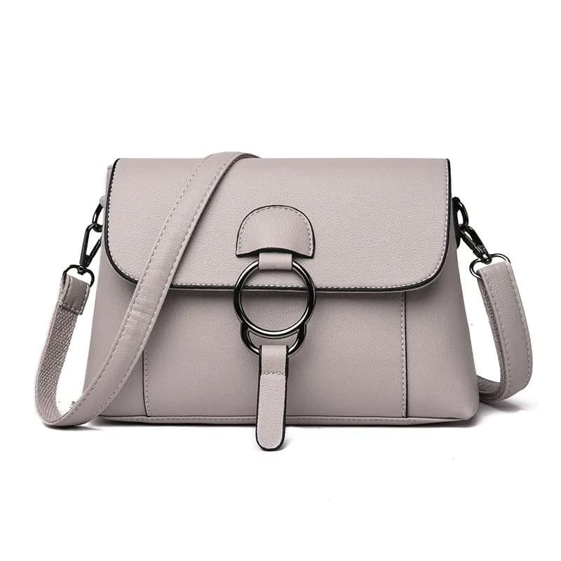 image-Women's Messenger Bag - PU Small Square Black