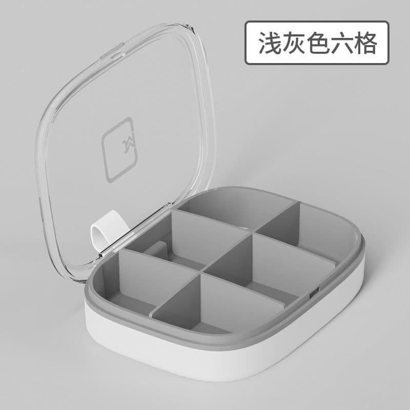 image-Upgraded Small Pill Box, 4/6 Grids, Green, Waterproof, Portable