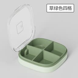 image-Upgraded Small Pill Box, 4/6 Grids, Green, Waterproof, Portable
