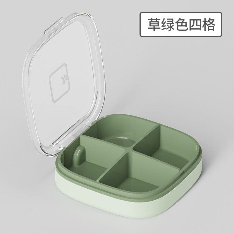 image-Upgraded Small Pill Box, 4/6 Grids, Green, Waterproof, Portable