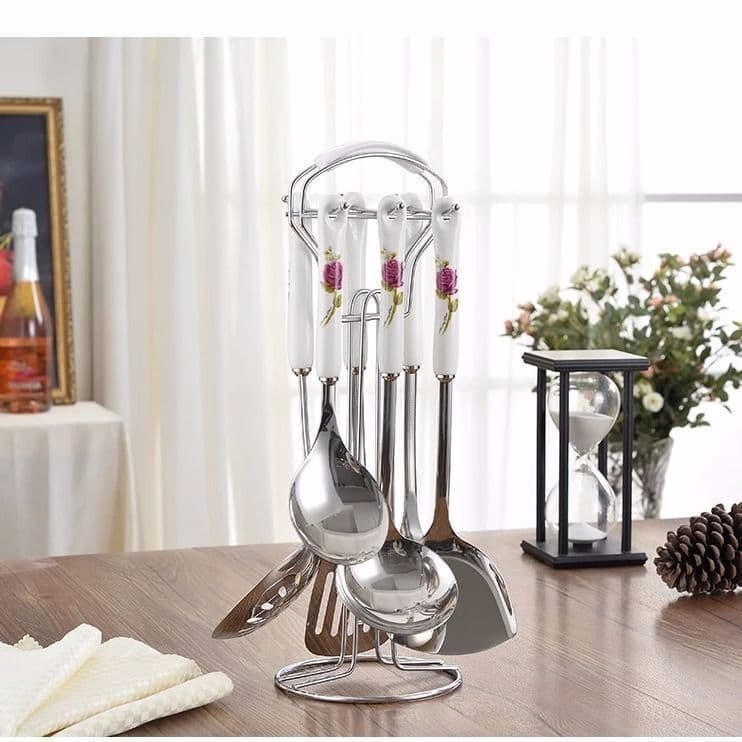 image-Seven-piece anti-scalding spatula and scoop
