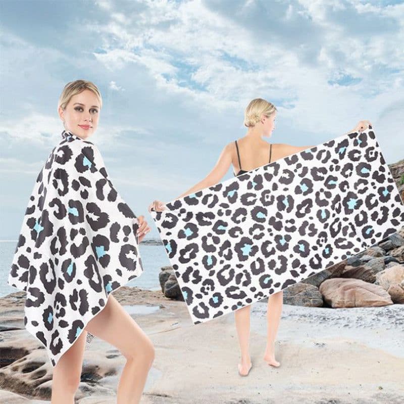 image-Double-sided Velvet Beach Towel - Fresh Plant Design - Bath Towel (57 characters)