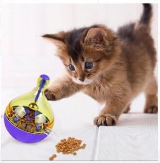 image-Interactive Cat IQ Treat Ball Toy Smarter Pet Toys Food Ball Food Dispenser For Cats Playing Training