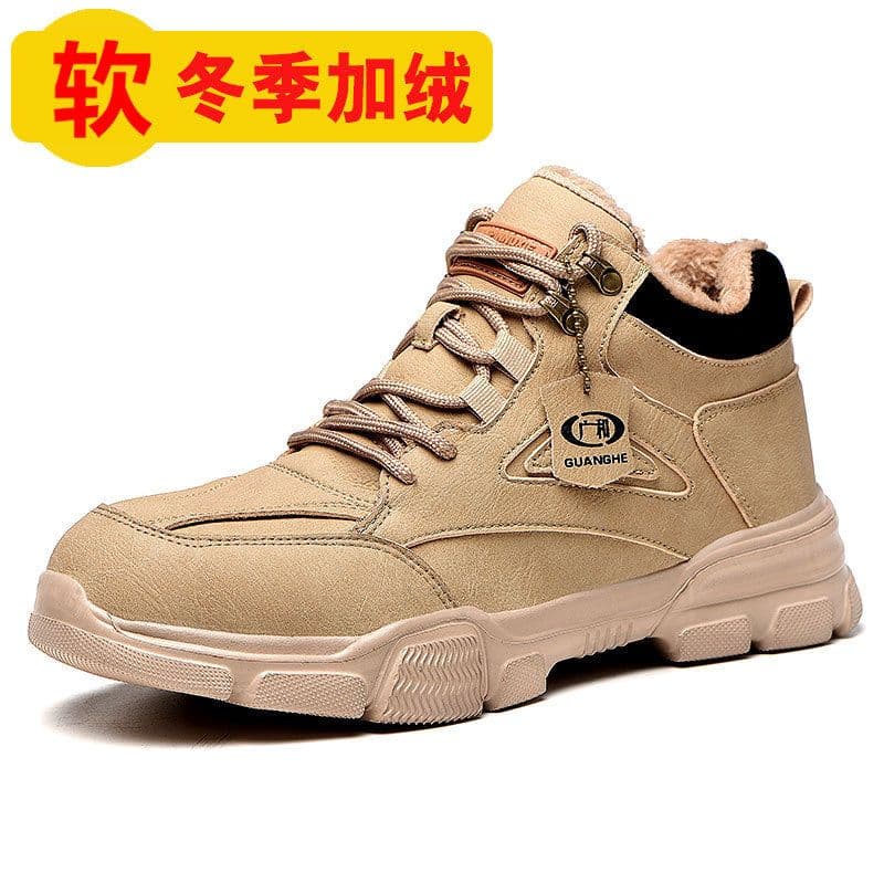 image-Guanghe Men's Anti-Smashing Safety Shoes - Blue Mesh, Steel Toe, 200 Impact