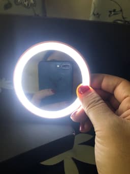 image-Mini LED Makeup Mirror - Portable Folding Round