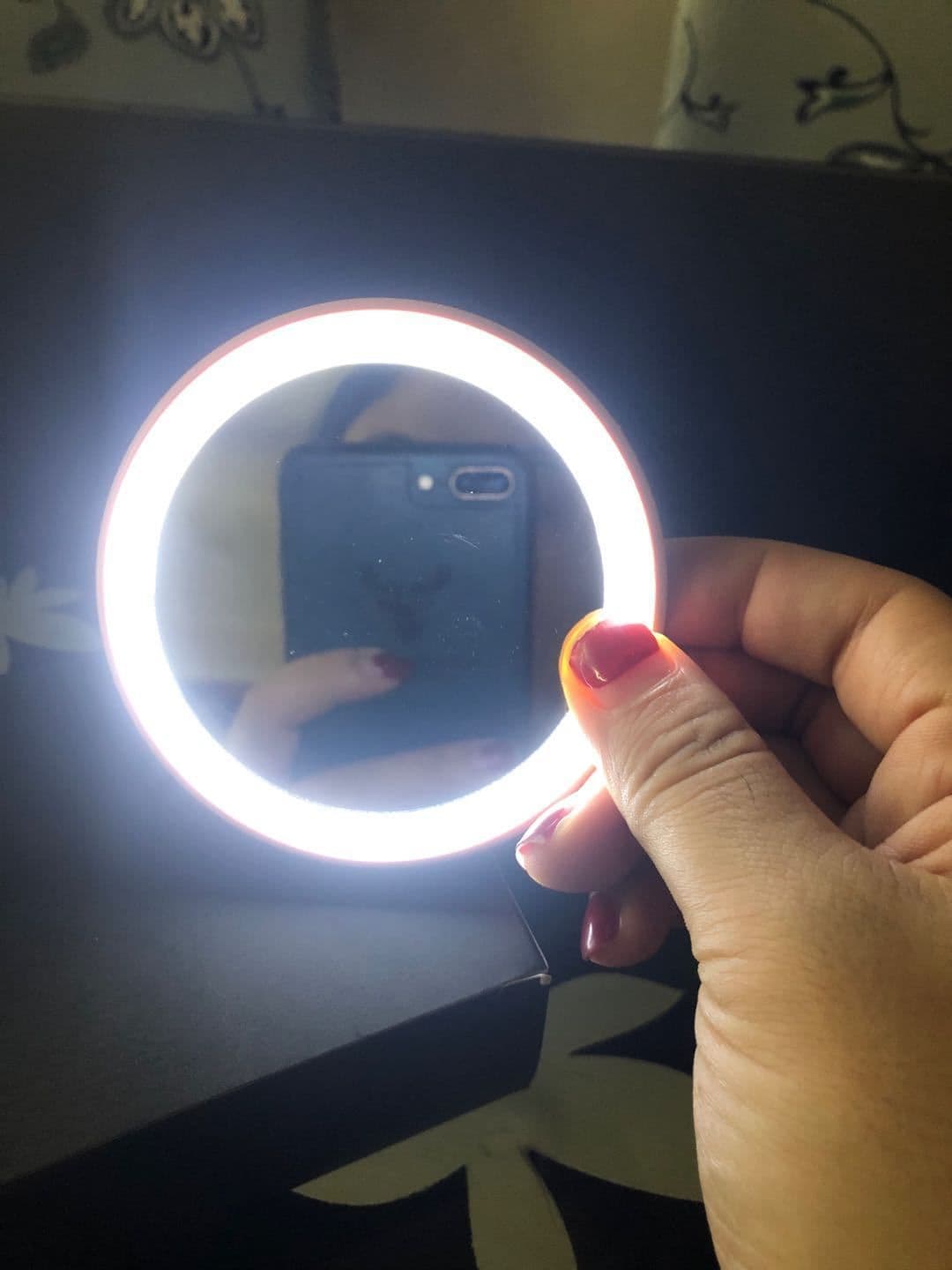 image-Mini LED Makeup Mirror - Portable Folding Round