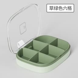 image-Upgraded Small Pill Box, 4/6 Grids, Green, Waterproof, Portable