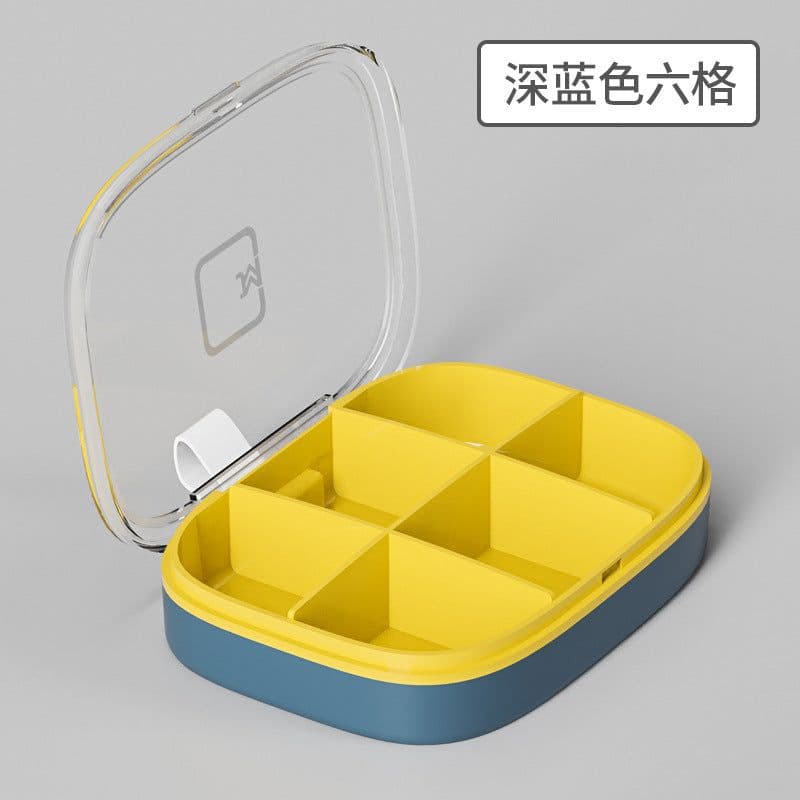 image-Upgraded Small Pill Box, 4/6 Grids, Green, Waterproof, Portable