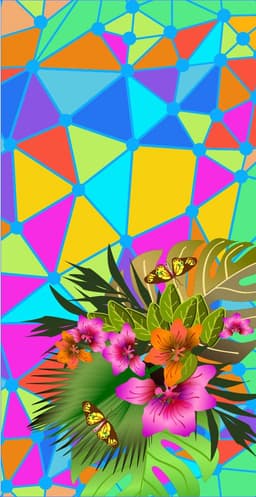 image-Double-sided Velvet Beach Towel - Fresh Plant Design - Bath Towel (57 characters)