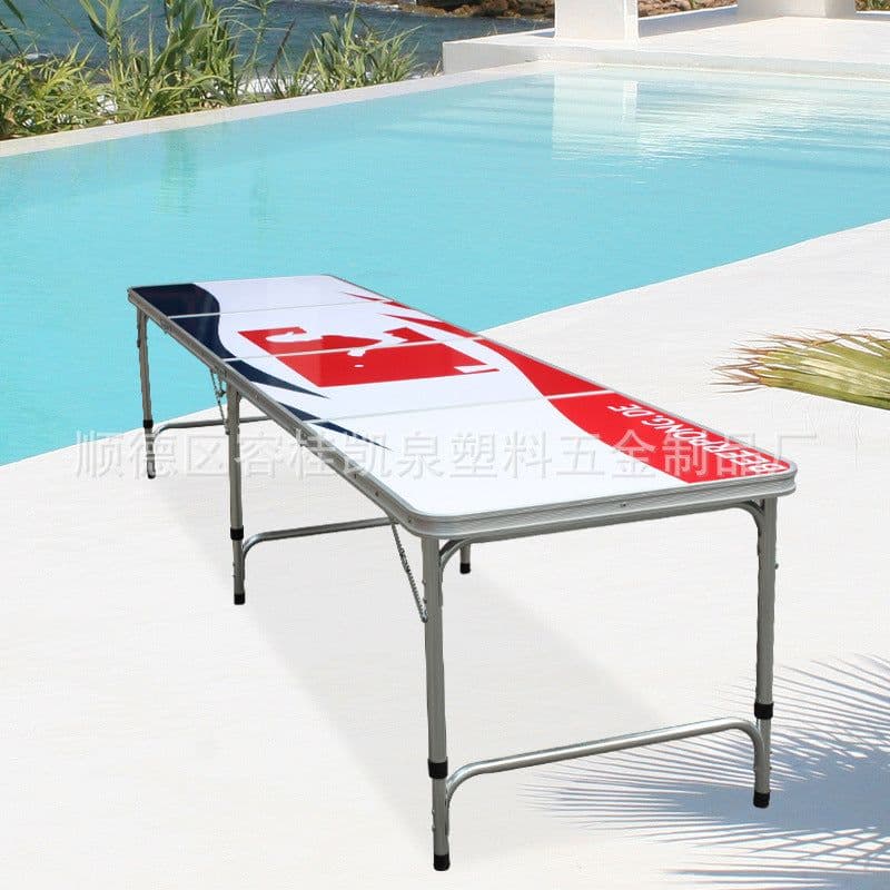 image-Manufacturer Beer table outdoor portable table training aluminum alloy folding table game beer table table mate