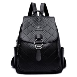 image-Women's Leather Backpack - 20-35L PU Korean Style