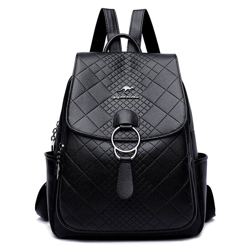 image-Women's Leather Backpack - 20-35L PU Korean Style