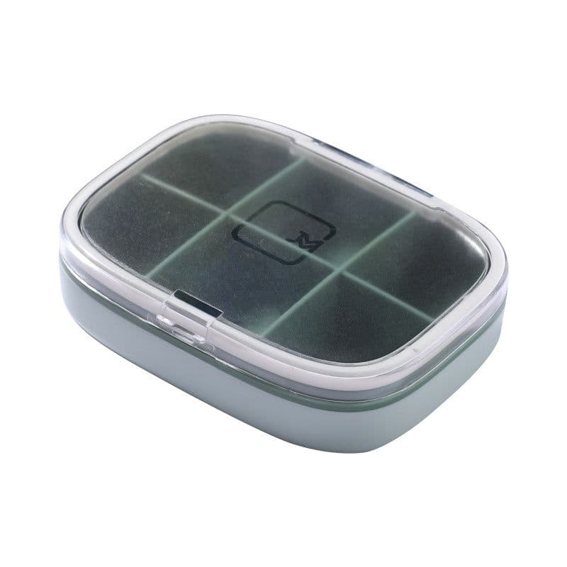 image-Upgraded Small Pill Box, 4/6 Grids, Green, Waterproof, Portable