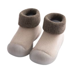 image-Toddler Slippers - Black Cotton Soft Sole