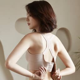 image-Cross-border foreign trade I-shaped butterfly beautiful back underwear gathered no steel ring sports bra girl wrapped chest tube top vest