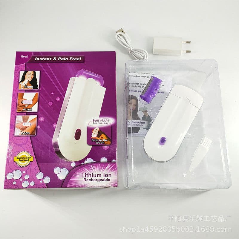 image-Blue Light Induction Ladies Shaver Purple Hair Remover