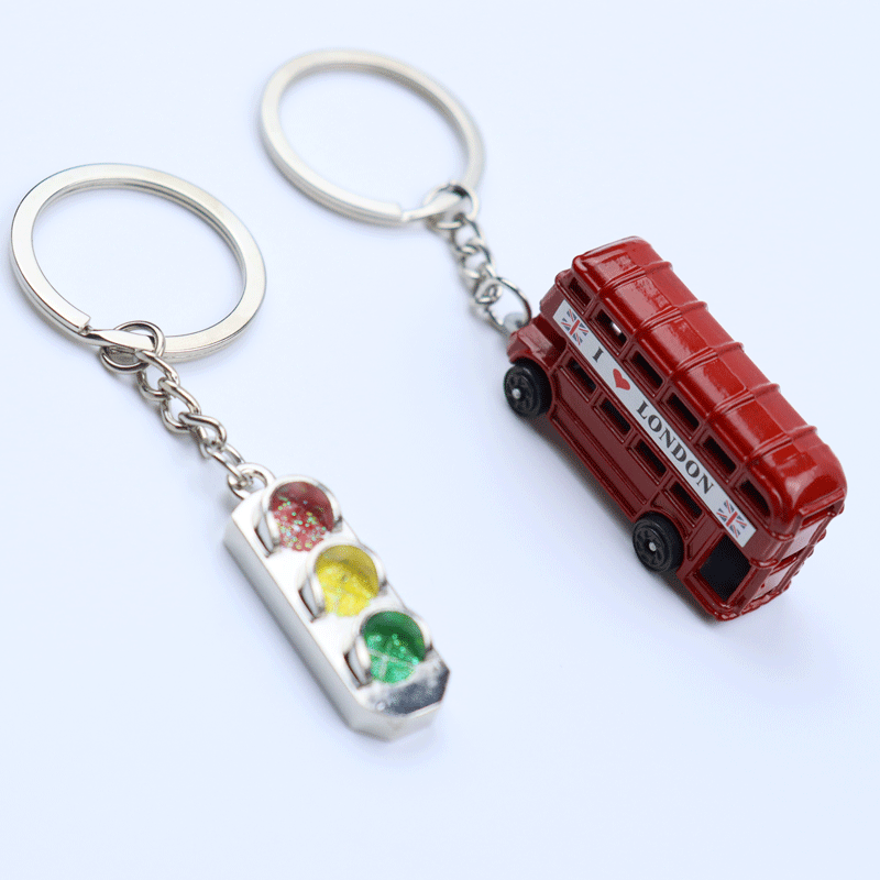 image-Creative Metal Car Key Chain - Turbo Gear Design
