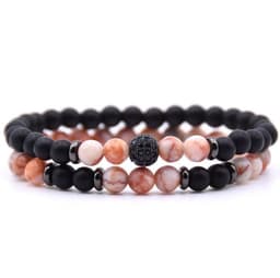 image-Micro-inlaid Zircon Nracelet 6mm Natural Stone Beaded Bracelet