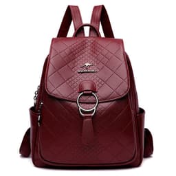 image-Women's Leather Backpack - 20-35L PU Korean Style