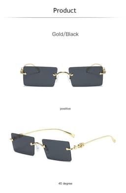 image-New Fashion Frameless Sunglasses European and American Small Frame Sunglasses Ladies Cross-border Trendy Sunglasses Factory Wholesale